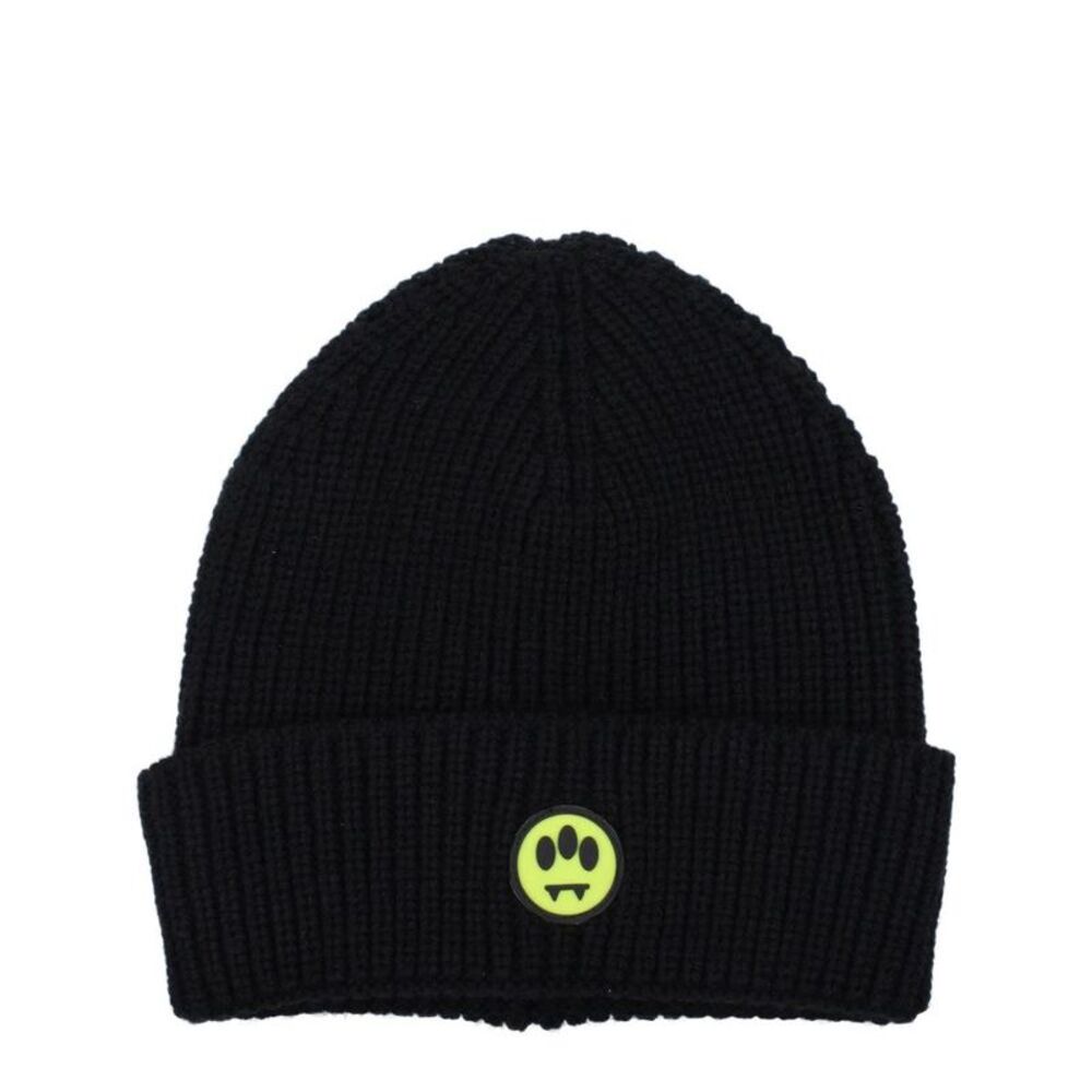 Barrow Knitted Beanie Logo Patch Men Black Hats & Caps